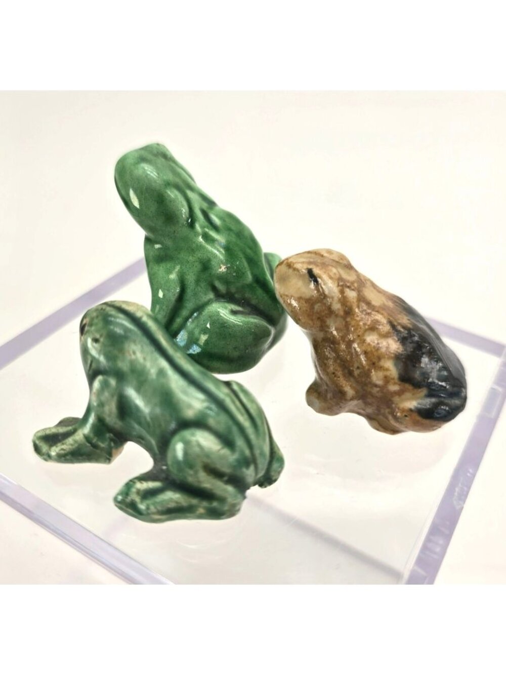 Ceramic Frog Collection Set Of 3 Vintage Figurines Collectibles je164